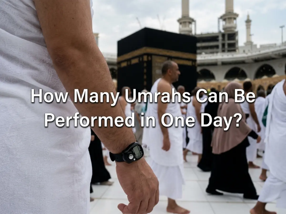How Many Umrahs Can Be Performed in One Day? Pilgrims performing Tawaf around the Kaaba in Masjid al-Haram, Makkah. Complete guide to multiple Umrah in a single day during Umrah season 2026.