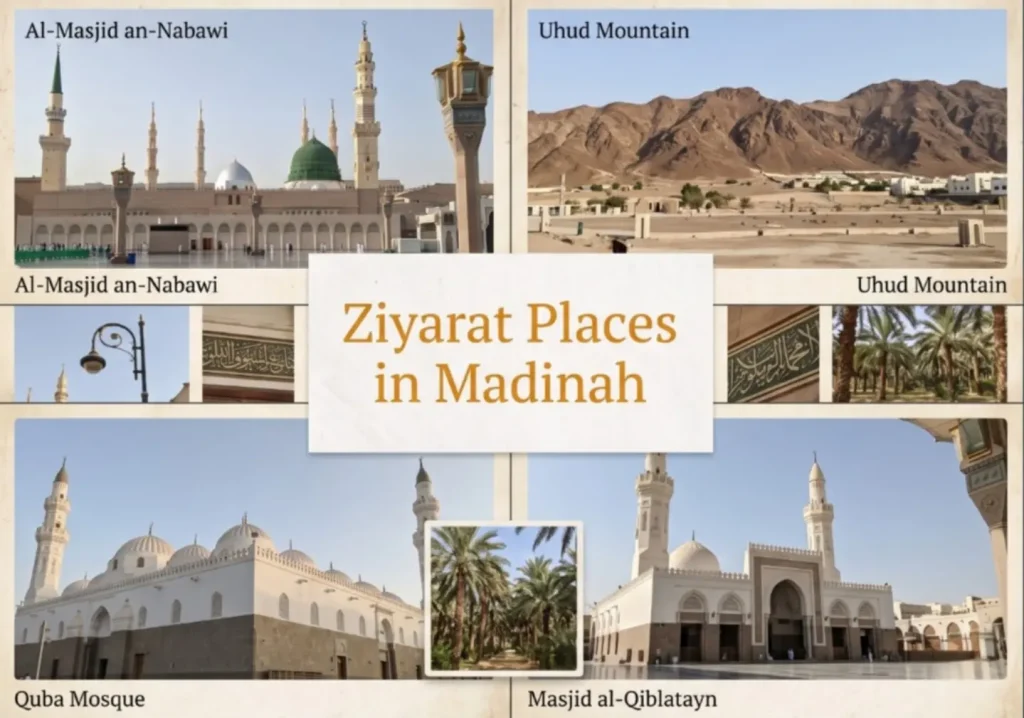 Ziyarat Places in Madinah - Prophet's Mosque, Mount Uhud, Quba Mosque & Masjid al-Qiblatayn