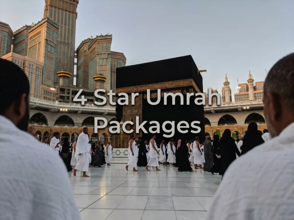 View of the Kaaba during 4 Star Umrah Packages with pilgrims in Masjid al-Haram