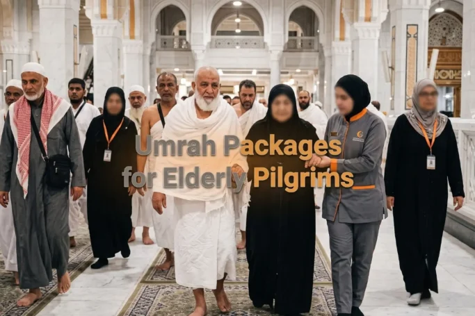 Elderly pilgrims assisted during Umrah Packages for Elderly in Makkah Masjid al-Haram